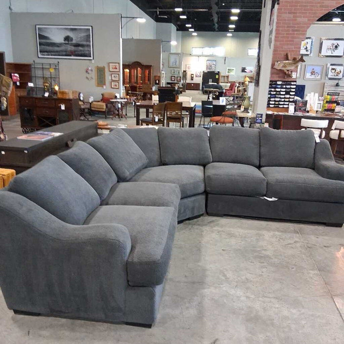 3 Pc Oversized Gray Fabric Sectional