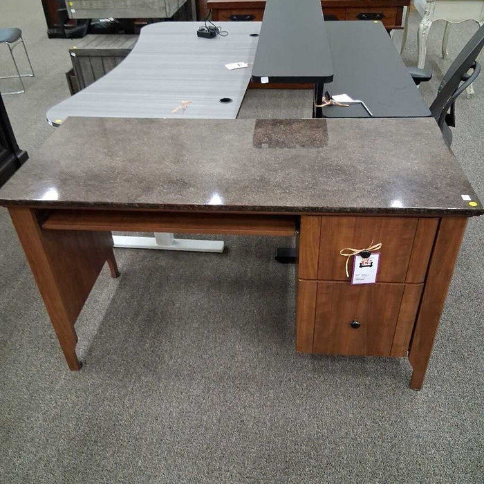 Faux Stone Top Brown Desk
