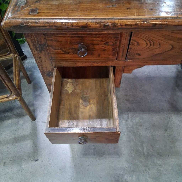 Vintage Dark 5 Dwr Wood Desk