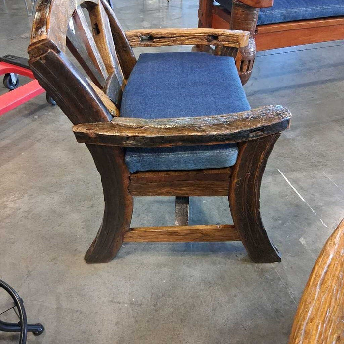 Pair of Carved Wooden Chairs w/ Cusions
