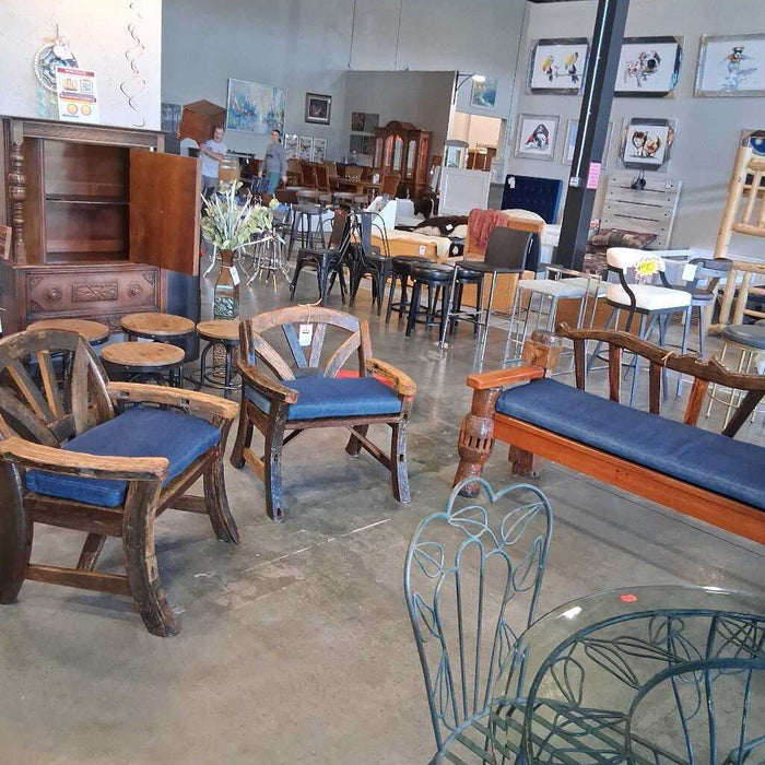 Pair of Carved Wooden Chairs w/ Cusions
