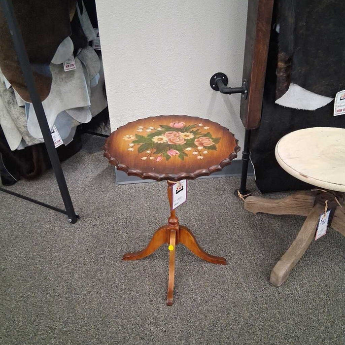 Small Floral Round End Table