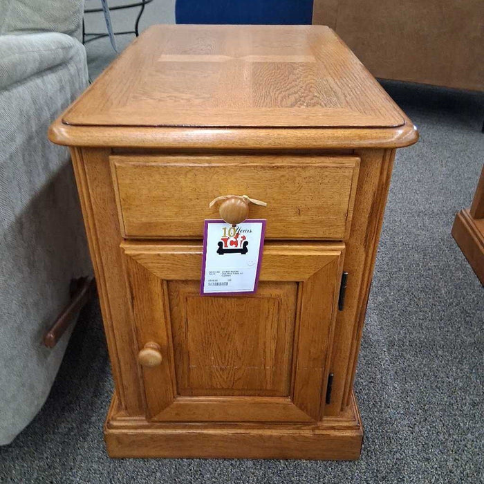 Oak End Table w/ Cabinet