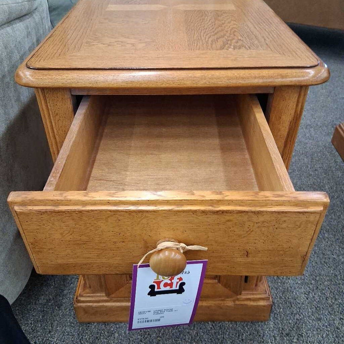 Oak End Table w/ Cabinet