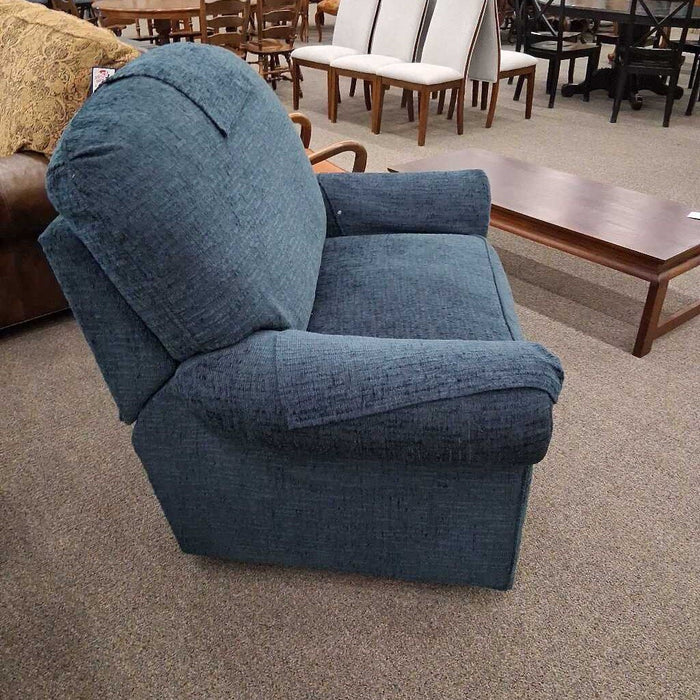 Blue Fabric Oversized Recliner