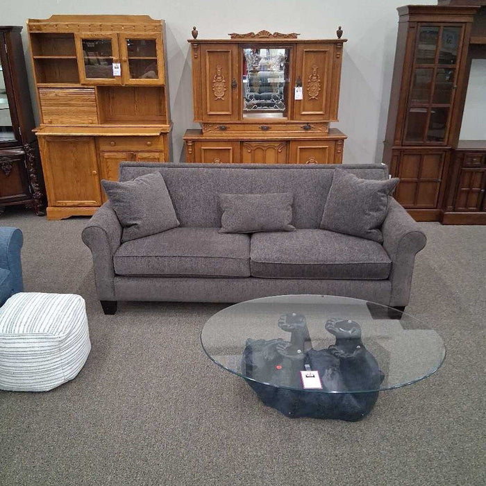 Gray Fabric Sofa w/ Accent Pillows