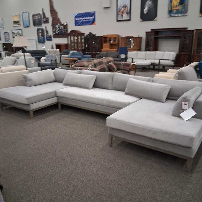 Restoration Hardware 3 Pc Gray Sectional