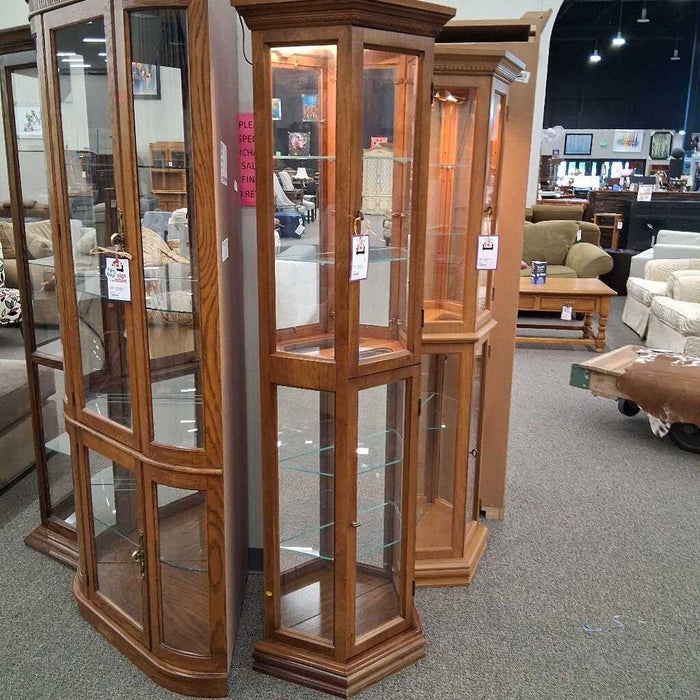 Tall Slim 3 Sided Curio Cabinet