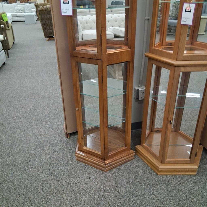 Tall Slim 3 Sided Curio Cabinet