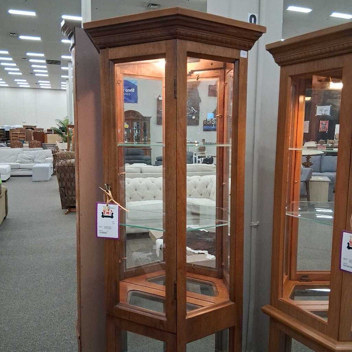 Tall Slim 3 Sided Curio Cabinet