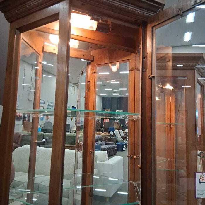 Tall Slim 3 Sided Curio Cabinet