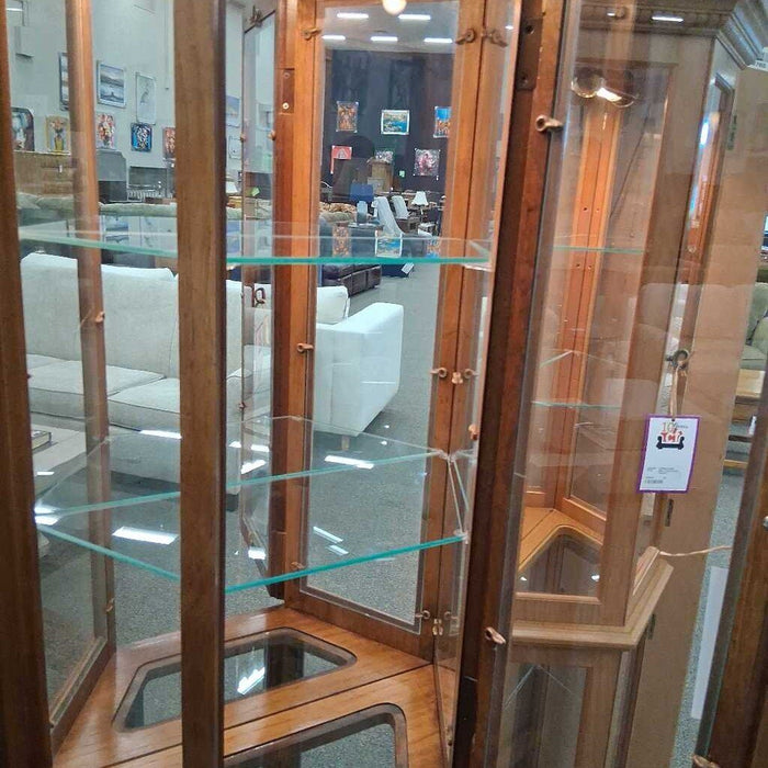 Tall Slim 3 Sided Curio Cabinet