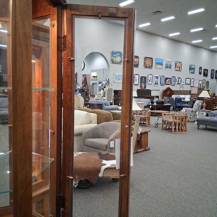 Tall Slim 3 Sided Curio Cabinet