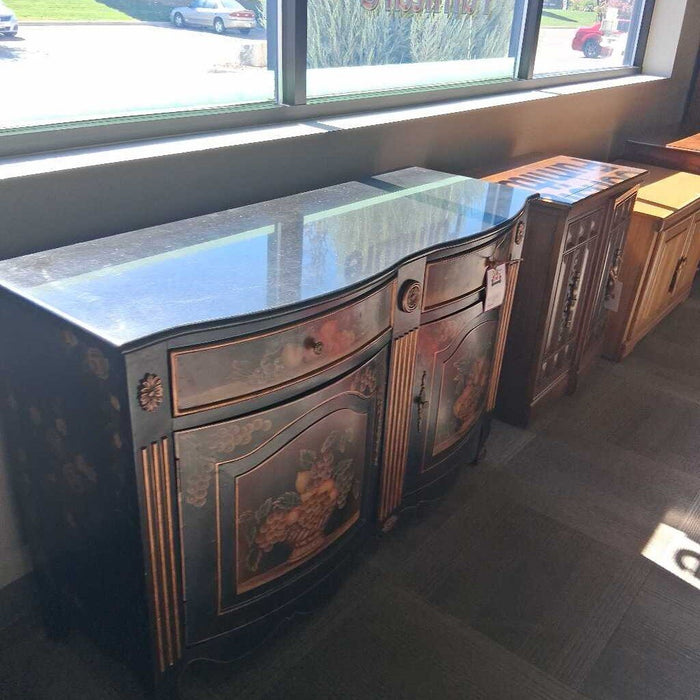 Stone Top Black Buffet (Missing Handle)