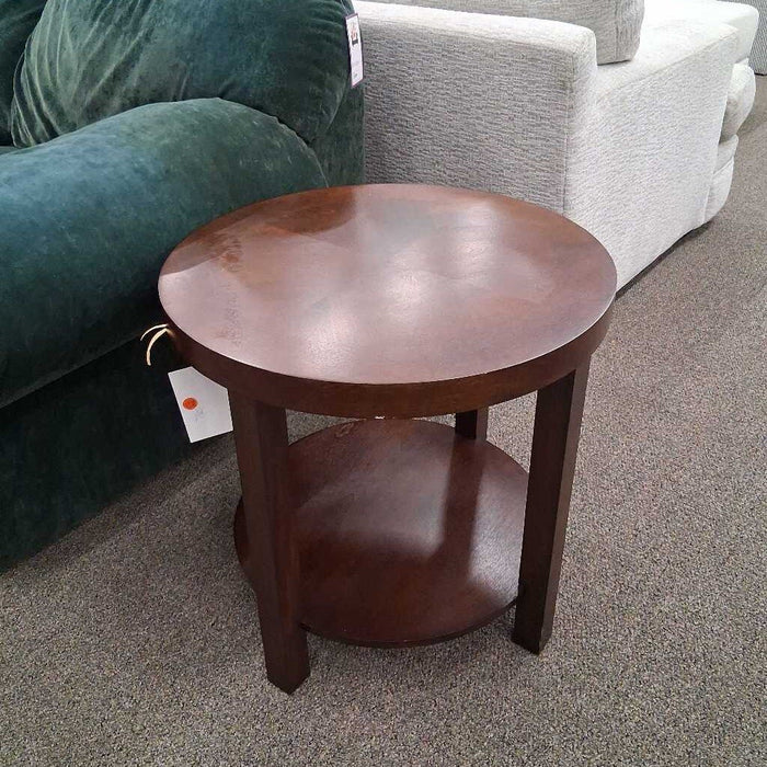 Dark Brown Round End Table