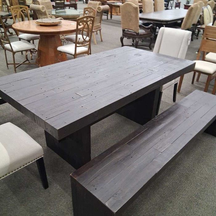 Black Dining Table w/ 2 Benches & 2 Chairs