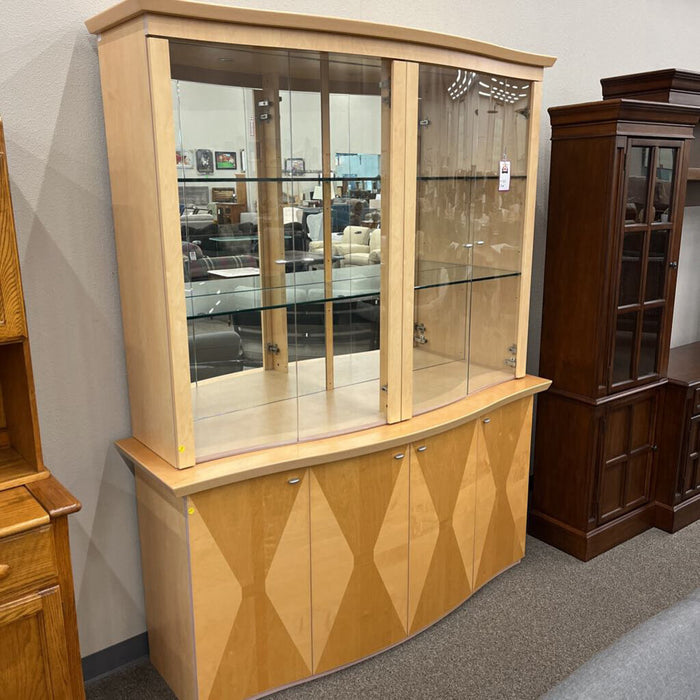 Italian 2 Pc Blonde Hutch