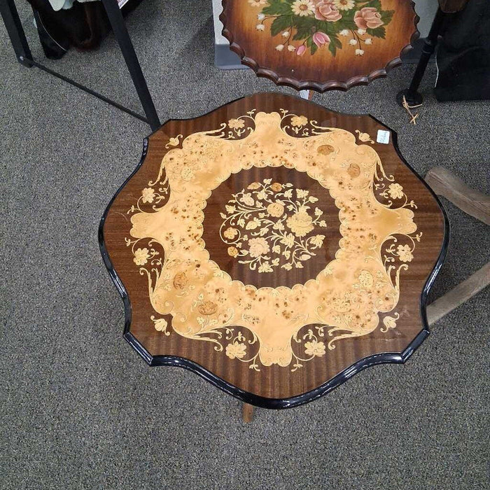 Small Wood Ornate End Table