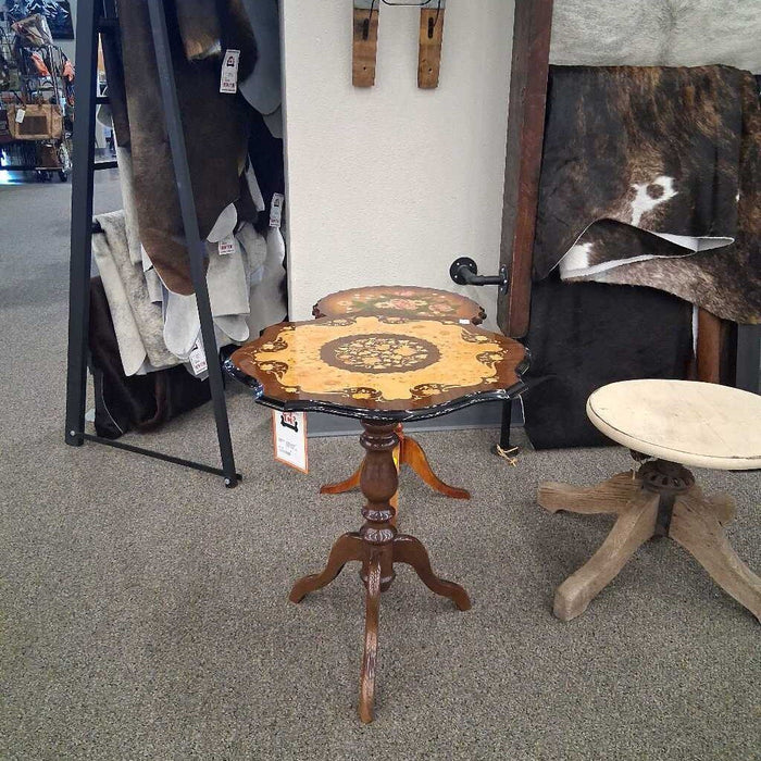 Small Wood Ornate End Table