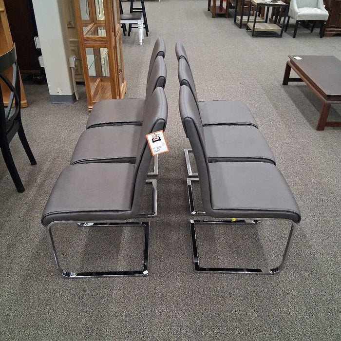 Set of 6 Gray Modern Dining Chairs