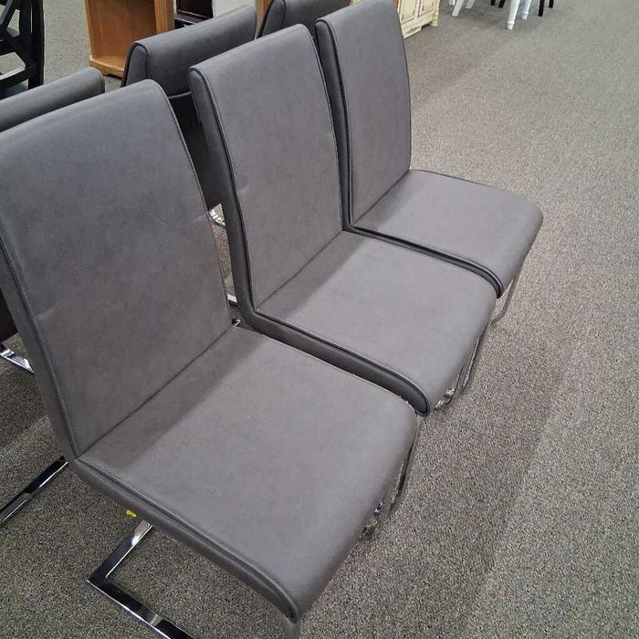 Set of 6 Gray Modern Dining Chairs