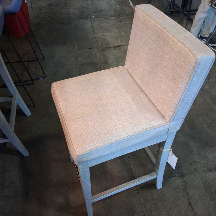 Pair of Gray Fabric Barstools