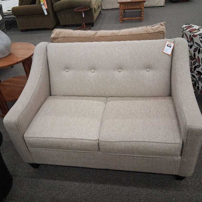 Beige Fabric Loveseat