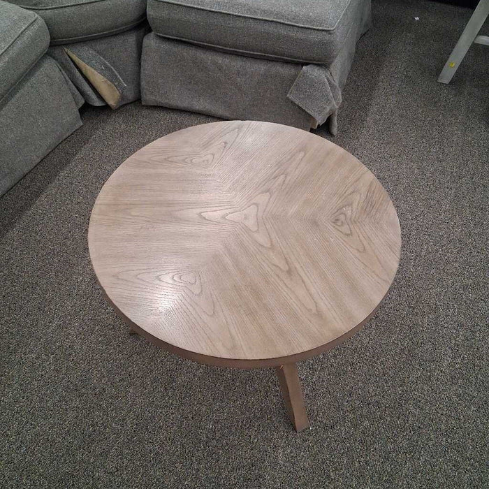 Round Gray End Table