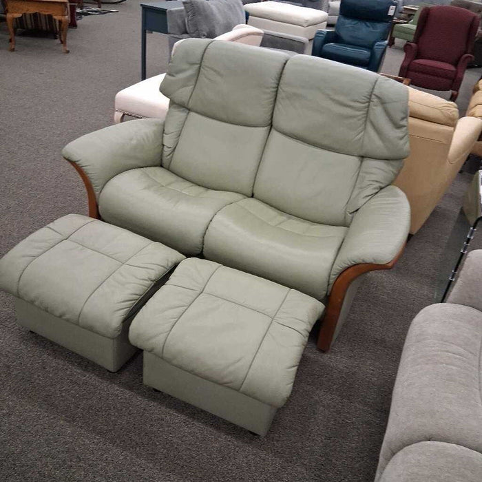 Ekornes Sage Loveseat w/ 2 Ottoman