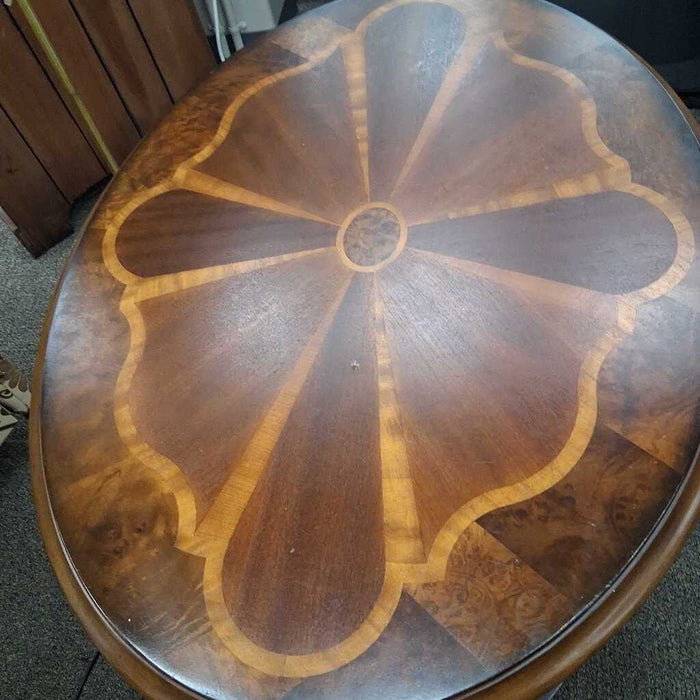 Oval 2 Tier Brown End Table