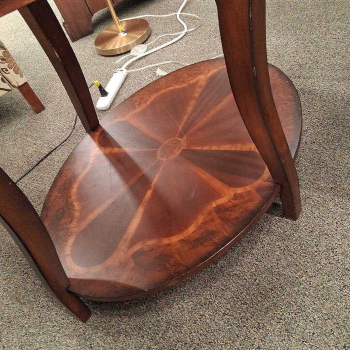 Oval 2 Tier Brown End Table