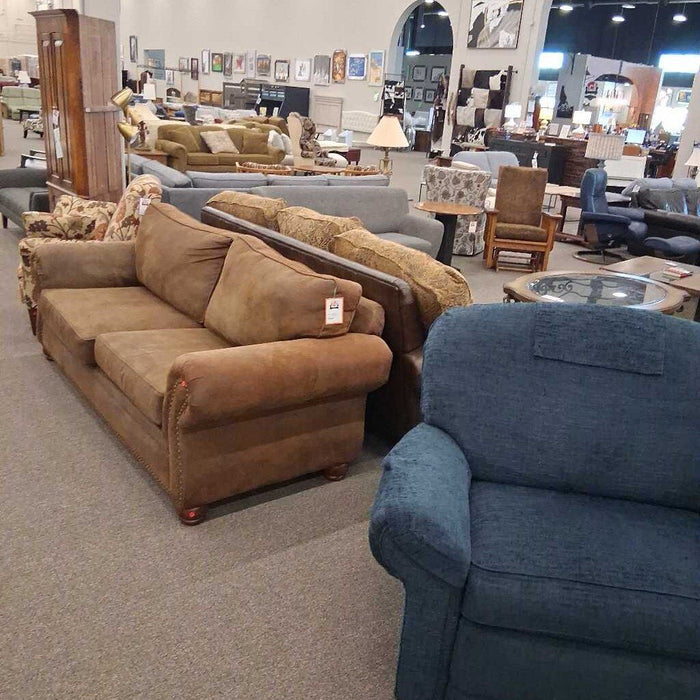 Brown Fabric Sofa (Some Wear)