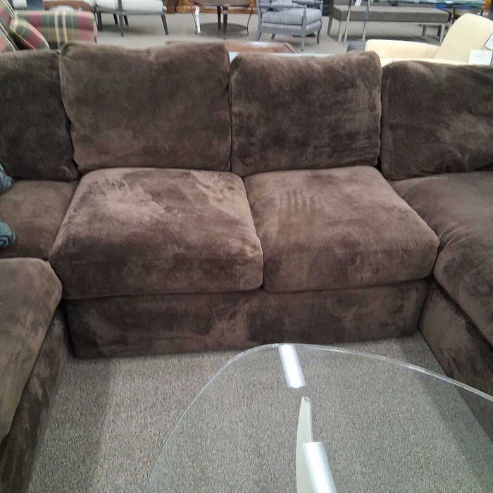 Robert Micheal 3 Pc Brown Fabric Sectional