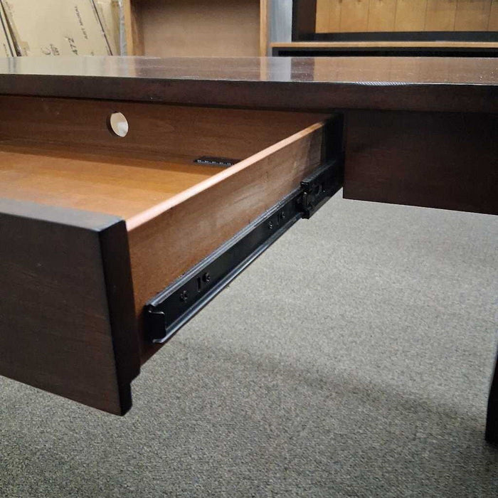 Dark Brown 4 Pc L Desk w/ Hutch