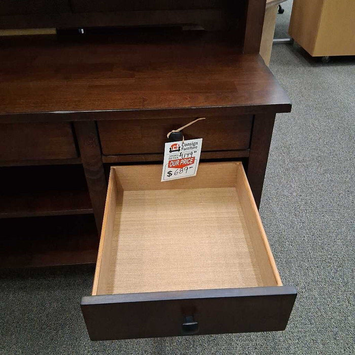Dark Brown 4 Pc L Desk w/ Hutch