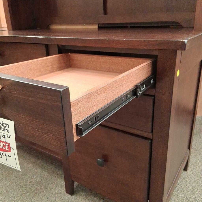 Dark Brown 4 Pc L Desk w/ Hutch