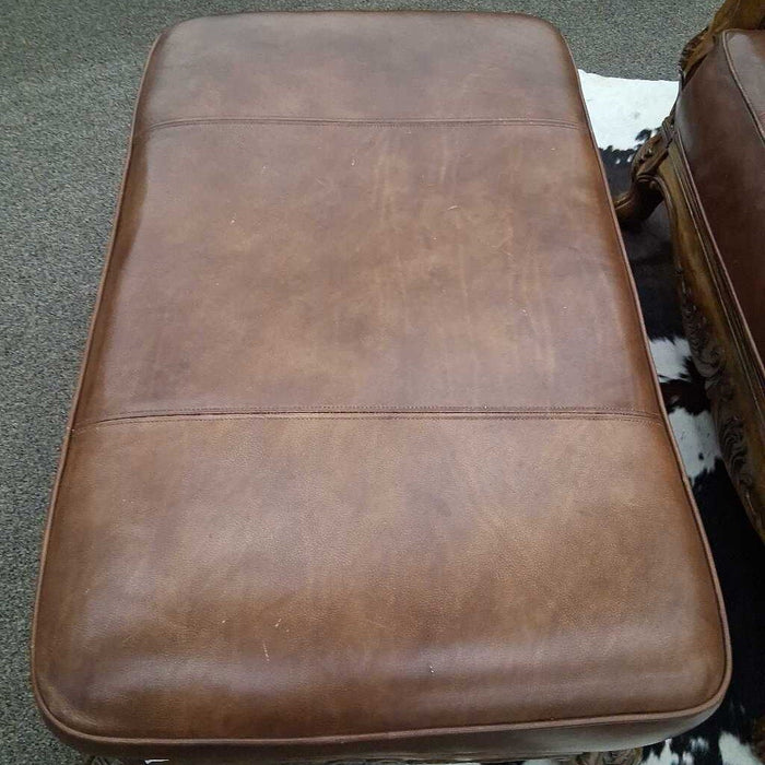 Bernhardt Leather Arm Chair w/ Ottoman