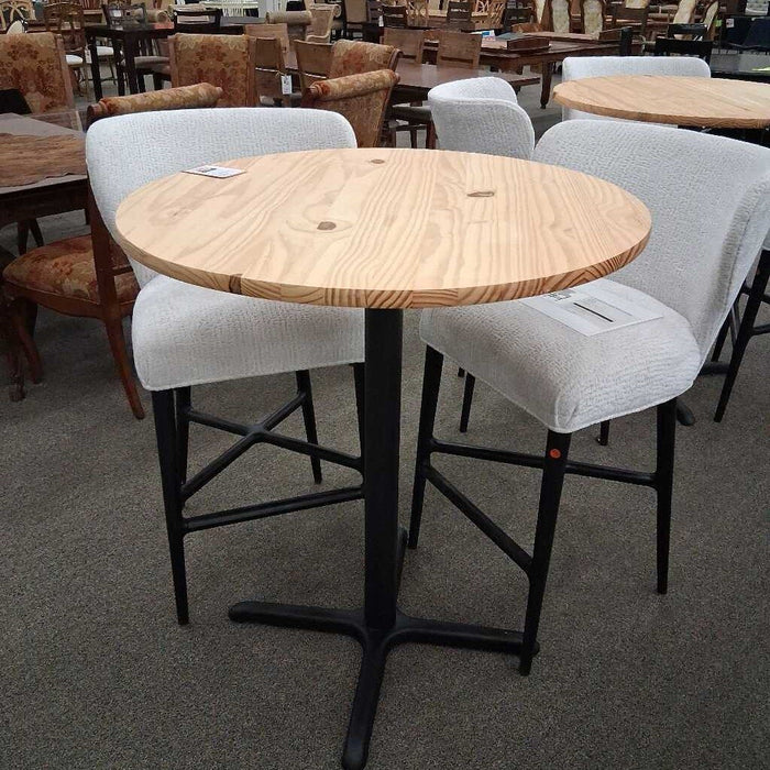 Wood Top Bistro Table w/ Metal Base