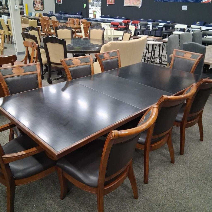 2 Tone Rustic Dining Table w/ 1L & 8 Chairs