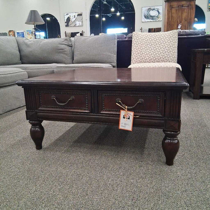 Bernhardt 2 Dwr Dark Brown Coffee Table