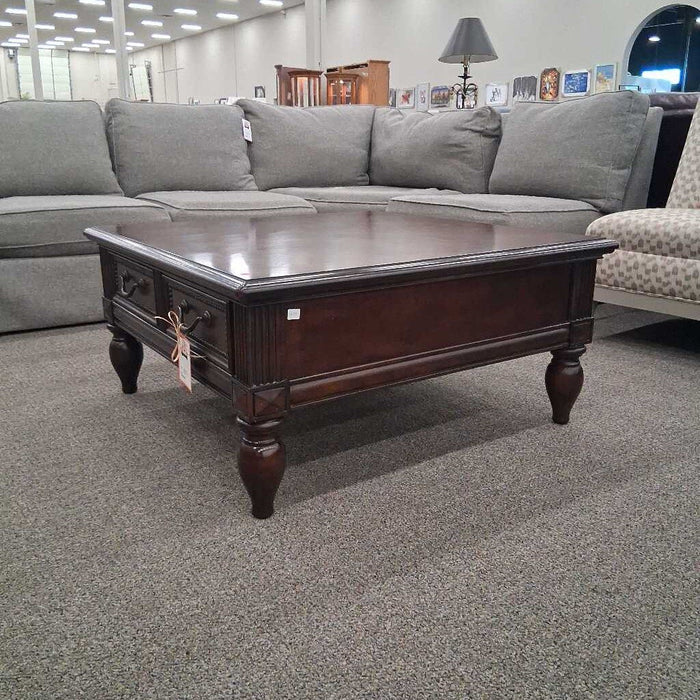 Bernhardt 2 Dwr Dark Brown Coffee Table