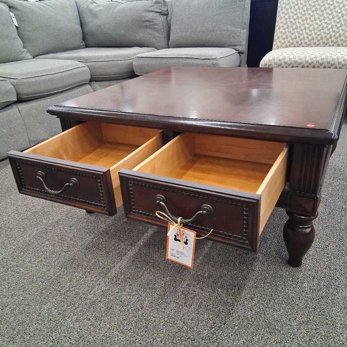 Bernhardt 2 Dwr Dark Brown Coffee Table