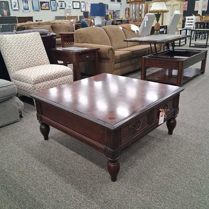 Bernhardt 2 Dwr Dark Brown Coffee Table