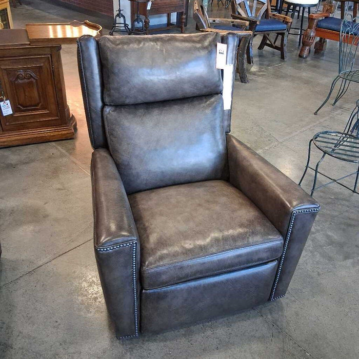Hancock & Moore Gray Leather PB Recliner