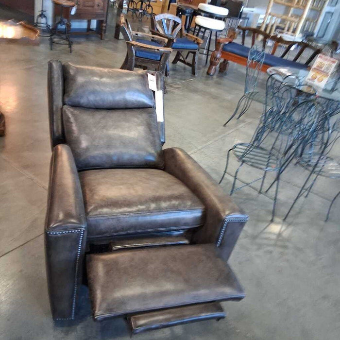 Hancock & Moore Gray Leather PB Recliner