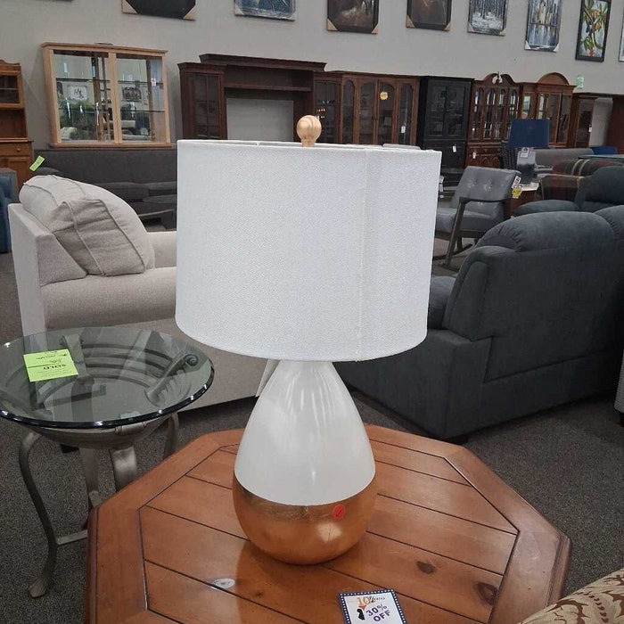 Pair of Safavieh White & Gold Lamps