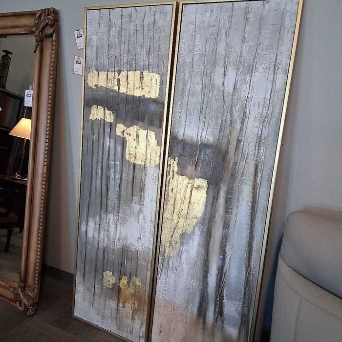 Long Gold Frame Textured Abstract