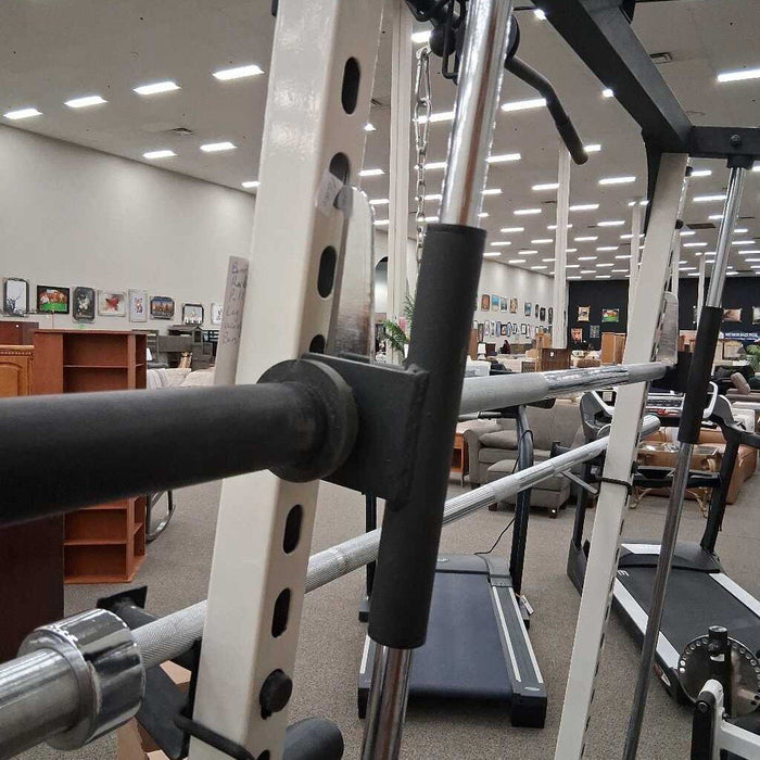 5 Pc Home Gym Rack, Leg, Pull & Weights