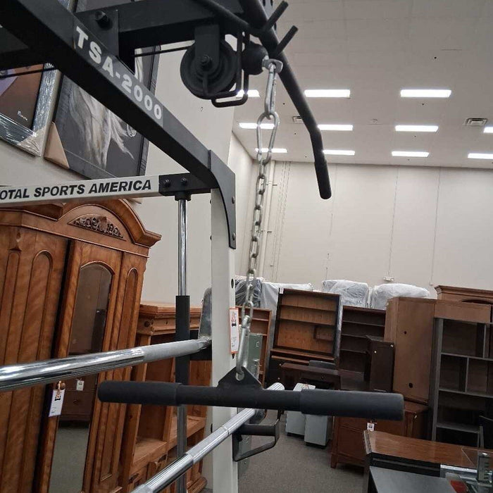 5 Pc Home Gym Rack, Leg, Pull & Weights