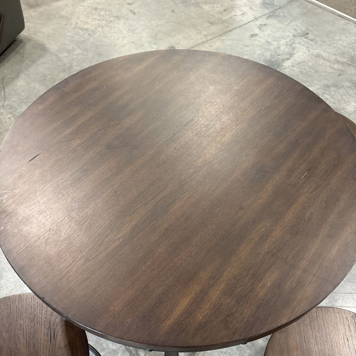 Brown Adj Industrial Pub Table w/ 4 Stools
